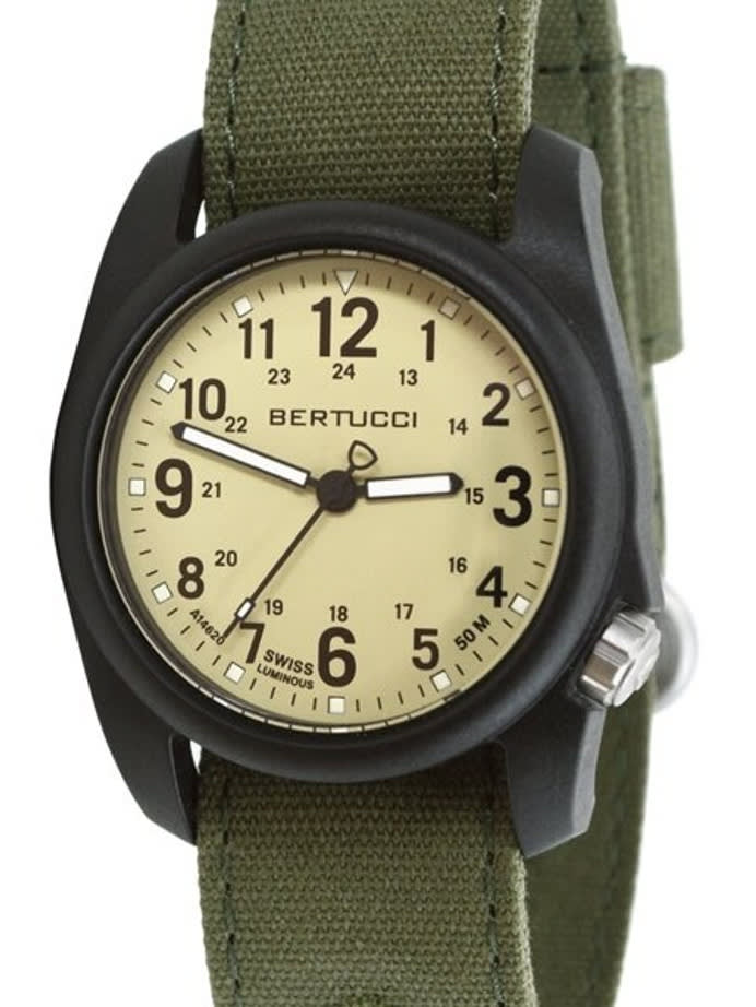Bertucci DX3 Canvas Polycarbonate Unibody Watch, Evergreen Comfort Band, Saguaro Dial - 11093