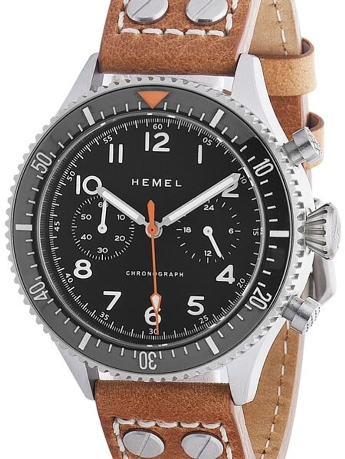HEMEL 24 Quartz Chronograph Watch with 60-Minute Ceramic Bezel and Sapphire Crystal #HFT20-VK1