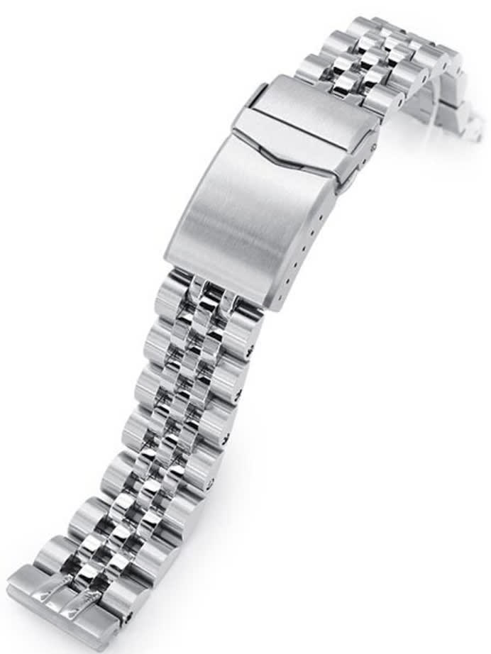 Scratch and Dent - Strapcode 20mm Angus-J "Louis" Stainless Steel Watch Bracelet Seiko SBDC053 V-Clasp, Brushed #SND1001