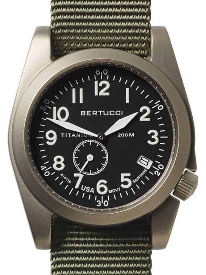 Bertucci  A-11T Americana Titanium Watch with Defender Drab Nylon Strap #13334
