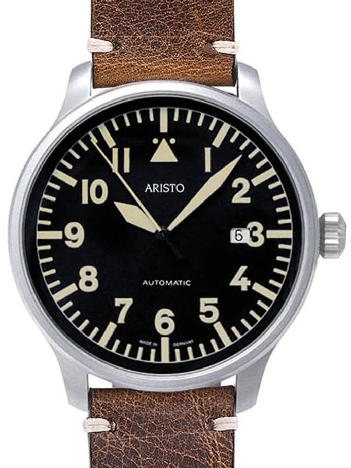 Aristo 42mm Swiss Automatic Aviator Watch with Sapphire Crystal #7H102