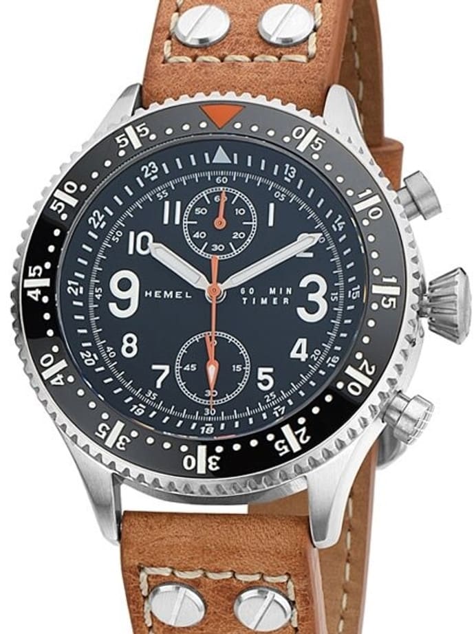 HEMEL Brabant Quartz Chronograph Watch with 60-Minute Stopwatch and AR Sapphire Crystal #HF5