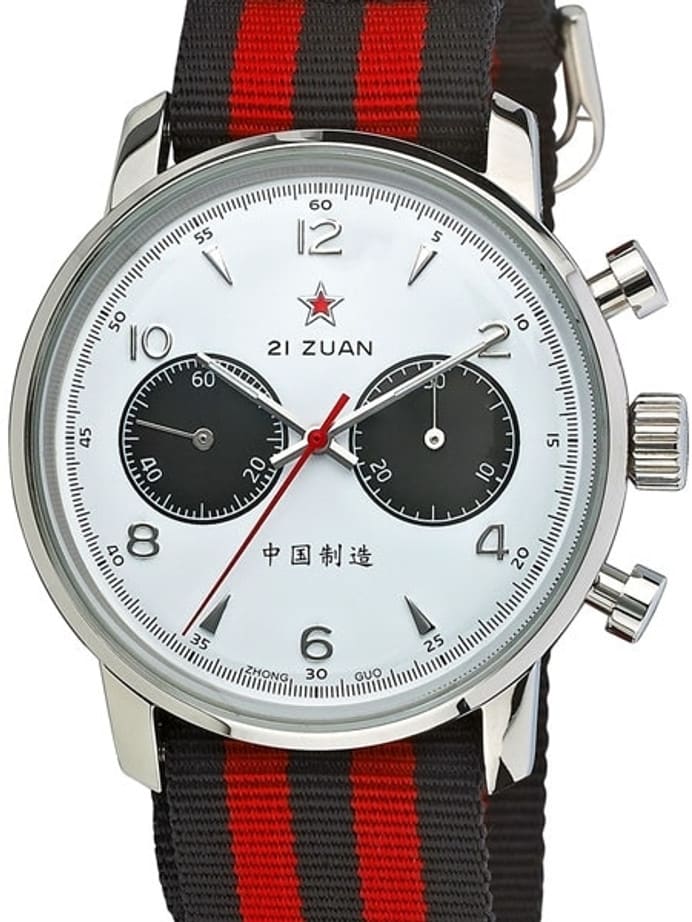 Seagull 1963 Hand Wind Mechanical Chronograph with White Dial #6488-2901W