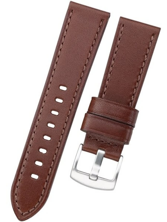 Horween Panerai-Style, Brown Calfskin Leather with Stainless Steel Buckle #INS-HORPAN02