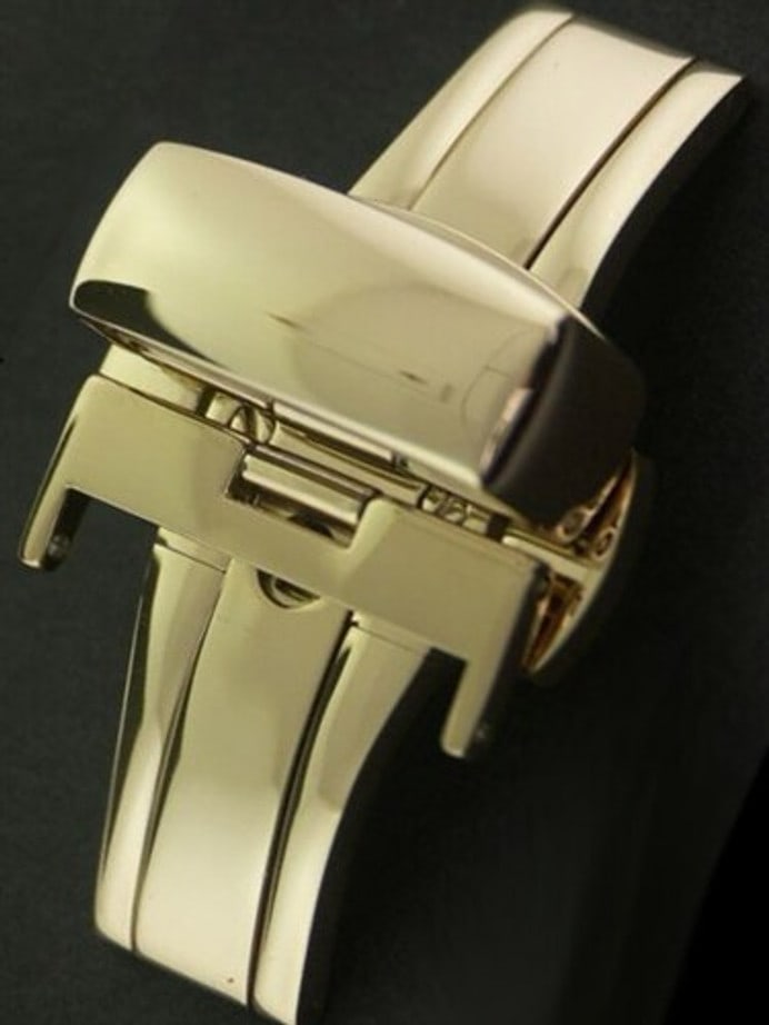 Yellow Gold Plated Butterfly Deployant Pushbutton Clasp #DFPB-YG
