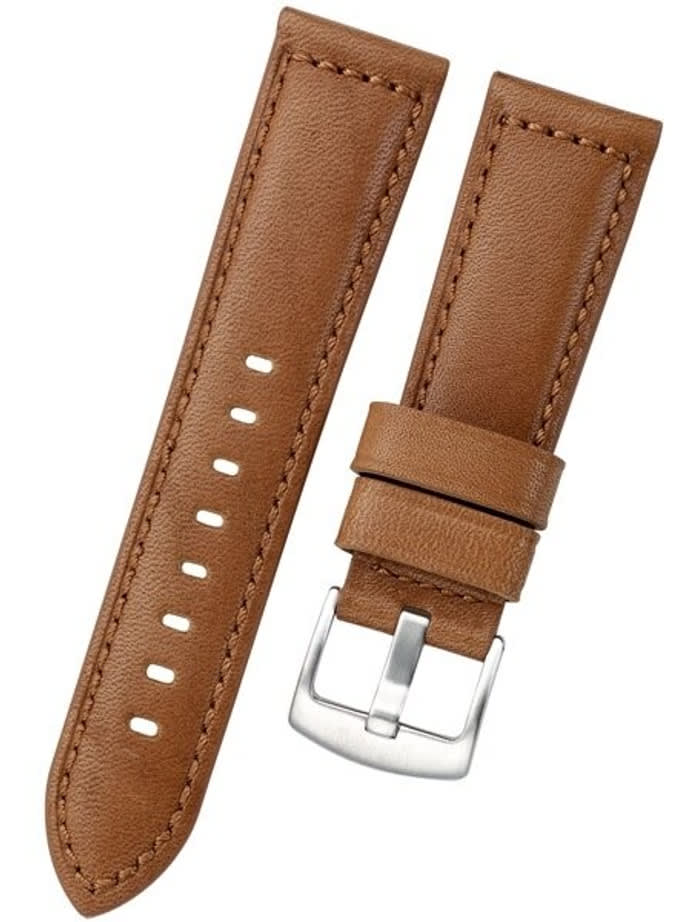 Horween Panerai-Style, Honey-Brown Calfskin Leather with Thick Padding at the Lugs #INS-HORPAD03