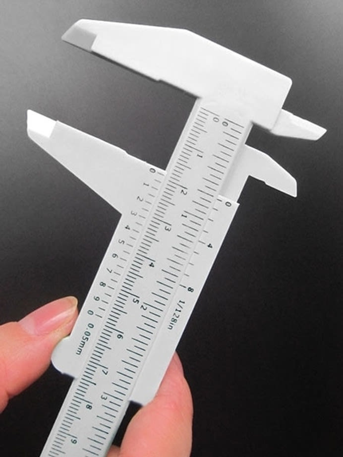 Measure Watch Sizes with this Plastic Vernier Caliper 6in/150mm - White #TUM6022