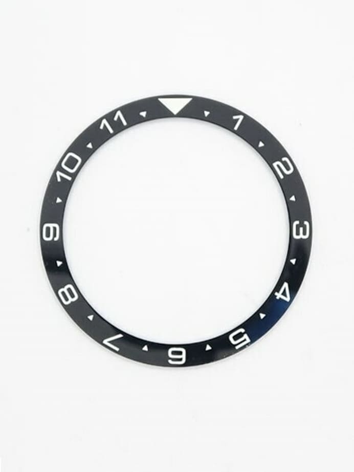 Black Ceramic Luminous Dual-Time Bezel Insert for Seiko SSK GMT Models #C40
