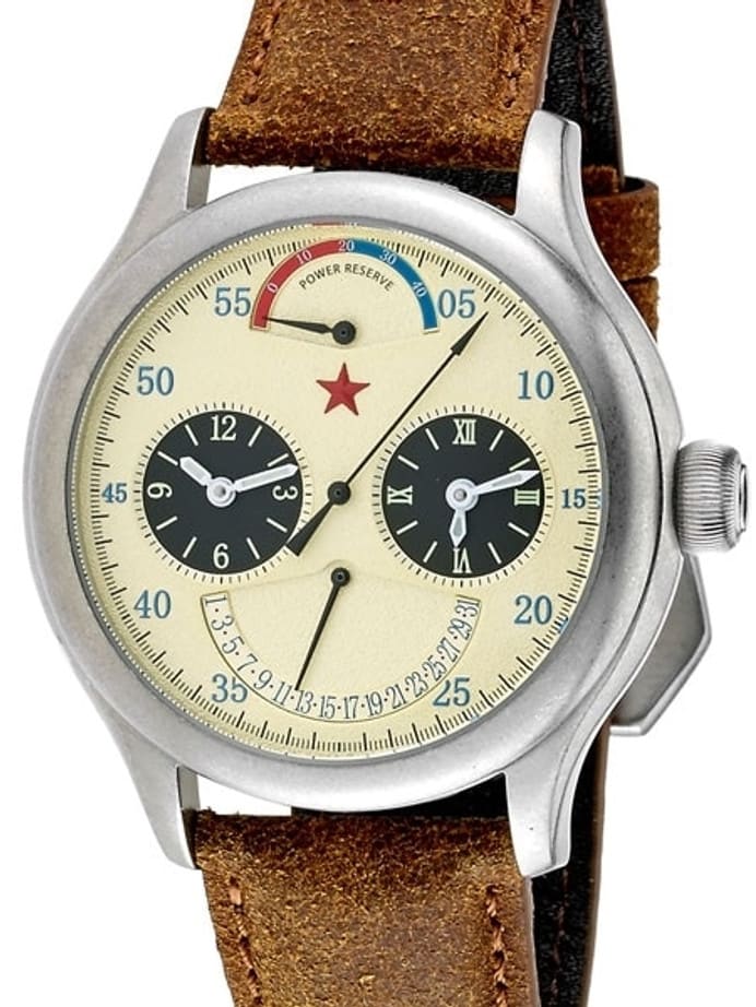 Red Star Dual-Time Automatic Watch with 42-Hour Power Reserve, Retrograde Date #6202G-2545C