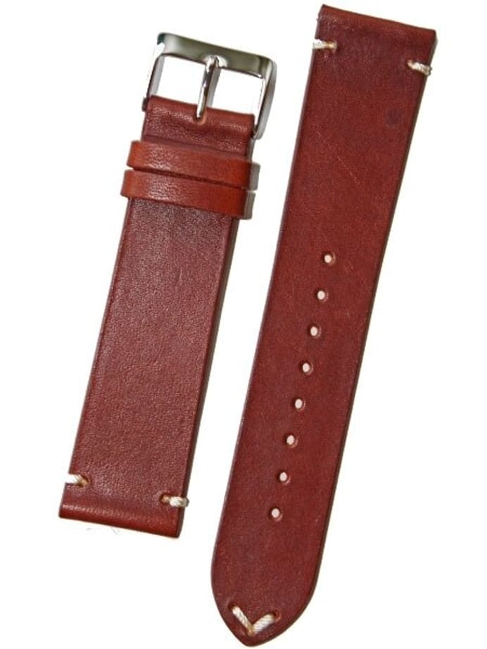 Horween Vintage Style Cognac Calfskin Leather with Matching Lining and Hand-Stitching #INS-HOR14