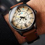 AVI-8 Spitfire Type 300 VE-Day 80th LE Valour Canvas Watch #AV-4073-02