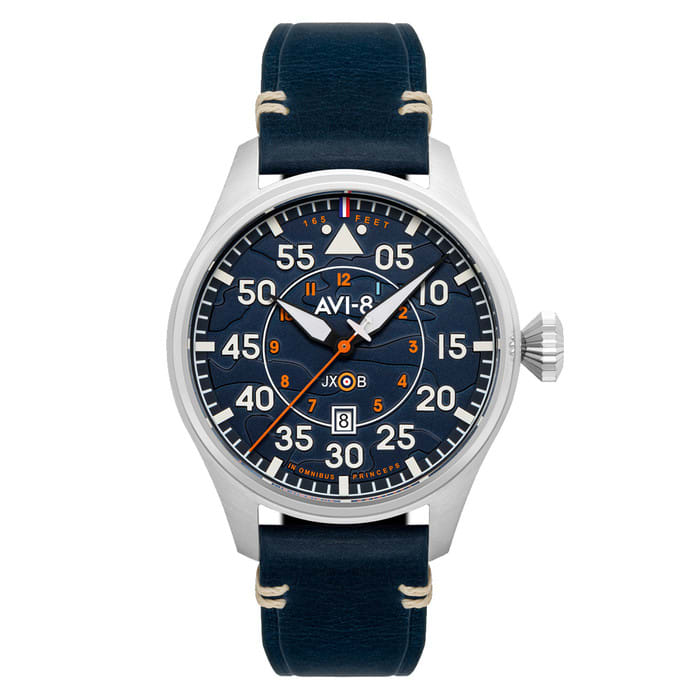 AVI-8 Hawker Hurricane Acklington Clowes Automatic Pilot Watch with Blue Dial #AV-4097-02