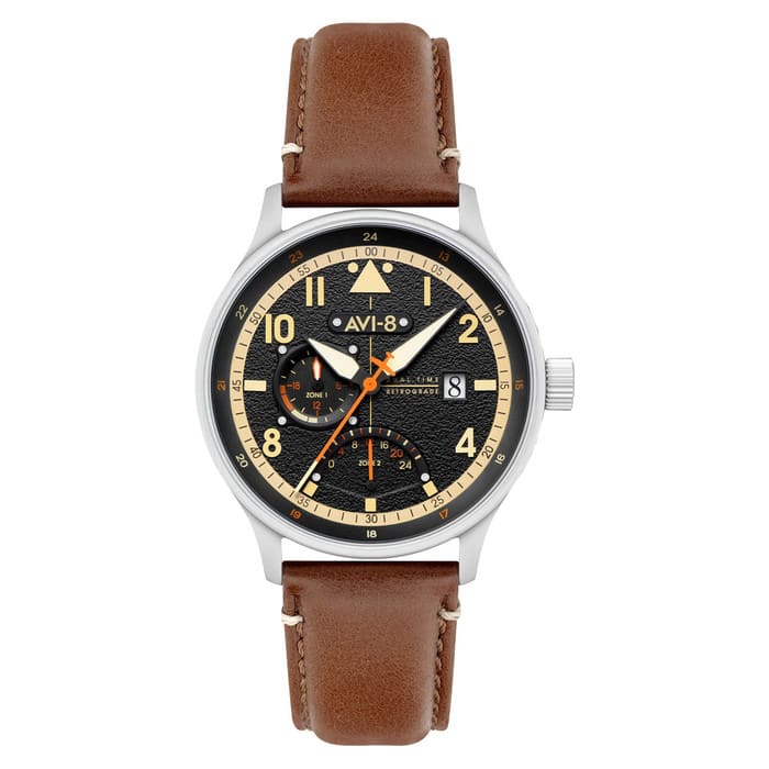 AVI-8 McKellar Dual Time Watch with Black Dial #AV-4101-0B