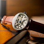 AVI-8 McKellar Dual Time Watch with Ivory Dial #AV-4101-0C