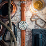 AVI-8 McKellar Dual Time Watch with Ivory Dial #AV-4101-0C