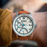 AVI-8 McKellar Dual Time Watch with Ivory Dial #AV-4101-0C