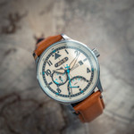AVI-8 McKellar Dual Time Watch with Ivory Dial #AV-4101-0C