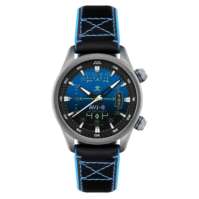 AVI-8 Hawker Harrier HUD Automatic with Gradient Blue Dial #AV-4117-01