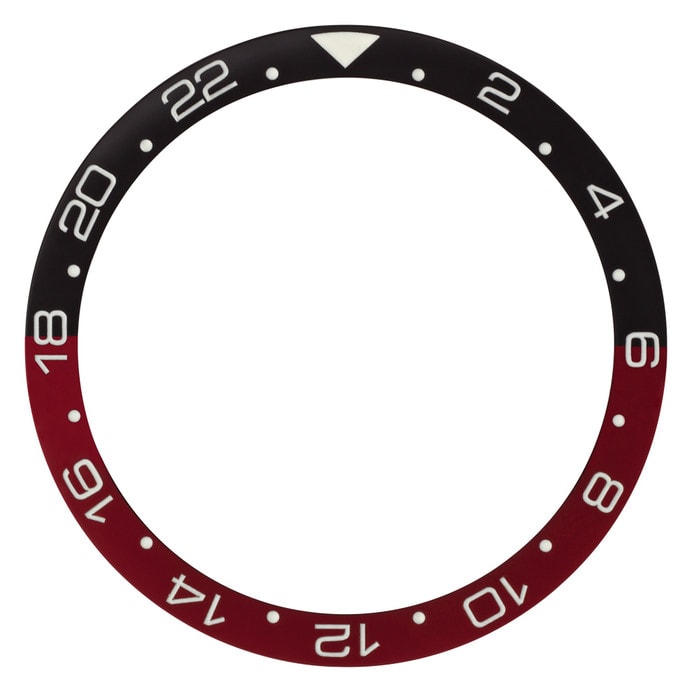 Black and Red (Coke) 24 hour GMT Ceramic Luminous Bezel Insert for SKX007 #C44