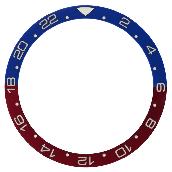 Blue and Red (Pepsi) 24 hour GMT Ceramic Luminous Bezel Insert for SKX007 #C45