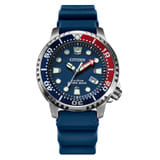 Citizen Eco-Drive Promaster Dive Watch with Blue Dial and Rubber Strap #BN0168-06L