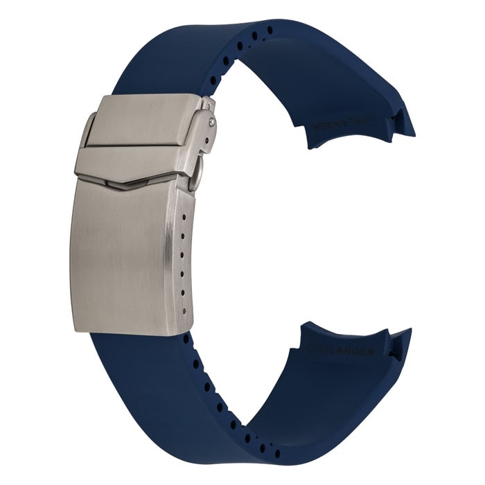Islander 22mm Blue FKM Rubber Strap with Curved Ends for Casio Duro #BRAC-104