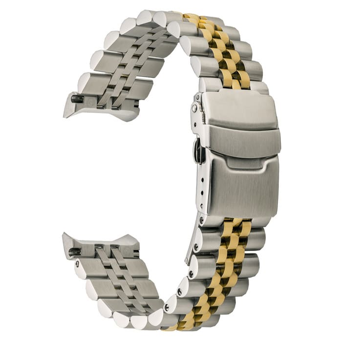 Islander 22mm Two-tone Solid-Link Watch Bracelet for Casio Duro Quartz Dive Watch #BRAC-116