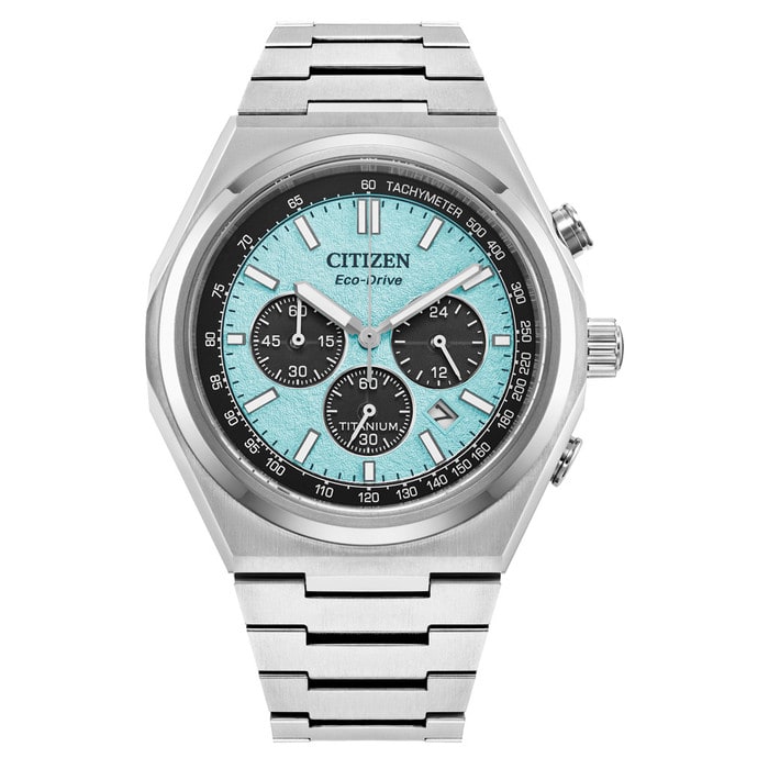 Citizen Zenshin Super Titanium Chronograph with Light Blue Dial #CA4610-85M