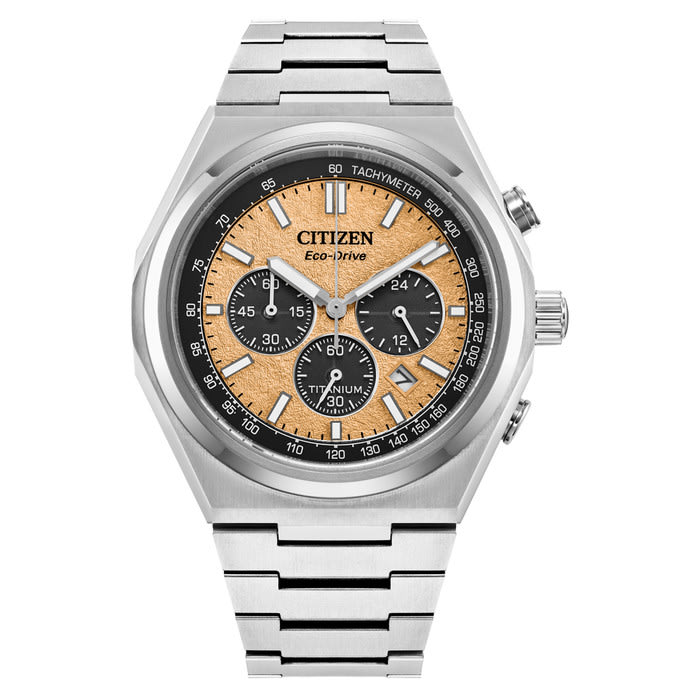 Citizen Zenshin Super Titanium Chronograph with Salmon Dial #CA4610-85Z