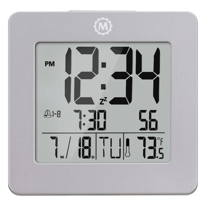 Marathon Desktop Clock with Calendar, Temperature, Alarm #CL030050-GG-00-NA