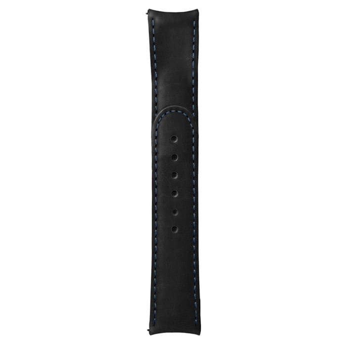 Formex 22mm ESSENCE 43 Black Leather Strap with Blue Stitch #CLS-0330-714