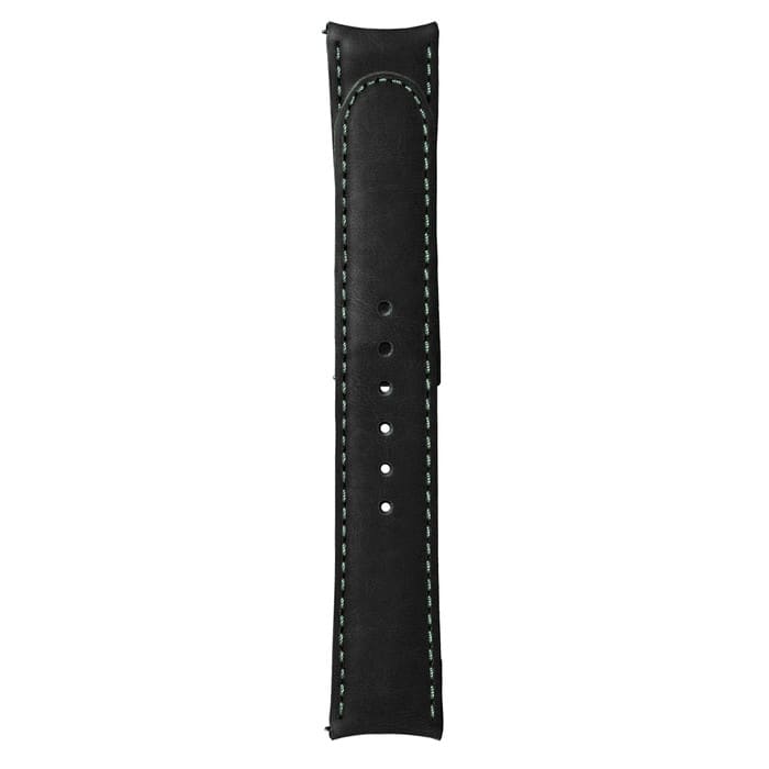 Formex 22mm ESSENCE 43 Black Leather Strap with Green Stitch #CLS-0330-720