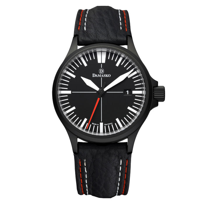 Damasko Black Steel Automatic Watch with Date #DK32BK