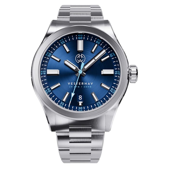 Henry Archer Vesterhav Slim Automatic Watch with Blue Aquila Dial #HAC-VES-AQU-3LI