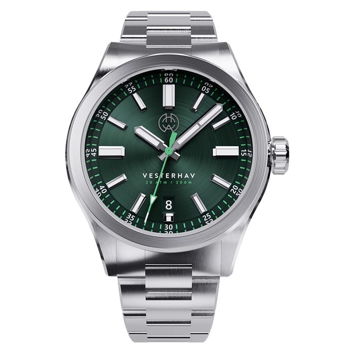Henry Archer Vesterhav Slim Automatic Watch with Green Tide Dial #HAC-VES-TDE-3LI