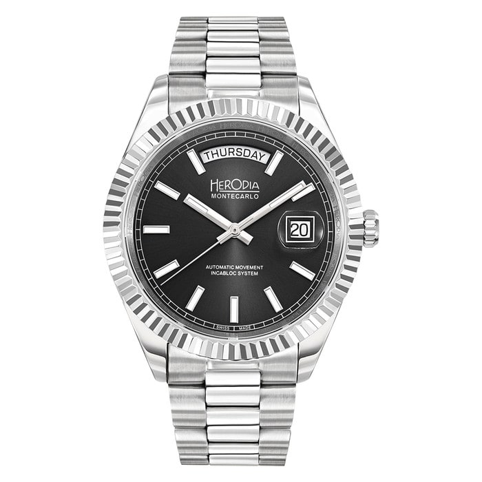 Herodia Monte Carlo Full Day Swiss Watch with Matte Black Dial #HMONSDYBK.AC