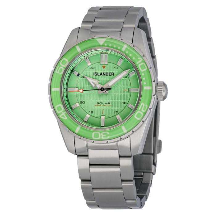 Islander Saltaire 38mm Solar Dive Watch with Mint Green Dial #ISL-280
