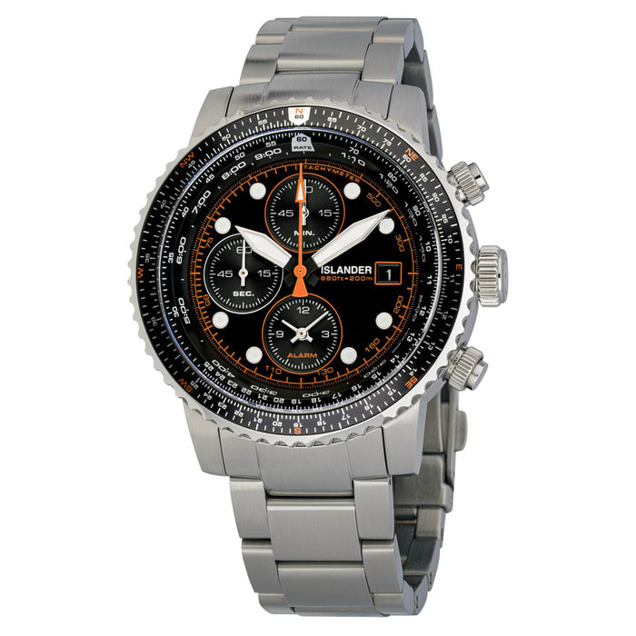 Islander Calverton Flight Chronograph Alarm Watch with Black Dial #ISL-282