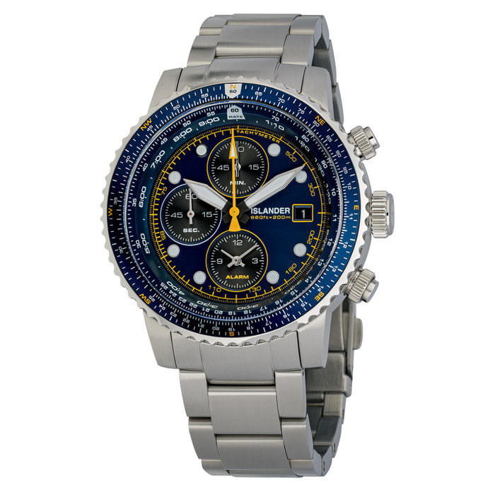 Islander Calverton Flight Chronograph Alarm Watch with Blue Dial #ISL-283