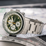 Islander Calverton Flight Chronograph Alarm Watch with Green Dial #ISL-285