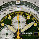 Islander Calverton Flight Chronograph Alarm Watch with Green Dial #ISL-285