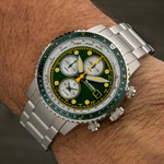 Islander Calverton Flight Chronograph Alarm Watch with Green Dial #ISL-285