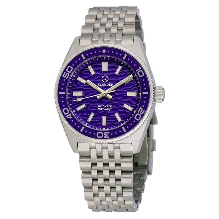 Islander Northport 37mm Automatic Watch with Purple Ripple Dial #ISL-291