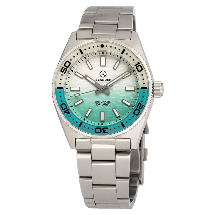 Islander Northport 37mm Automatic Watch with Seafoam Green and White Ripple Dial #ISL-292