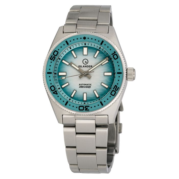 Islander Northport 37mm Automatic Watch with White and Ocean Blue Ripple Fume Dial #ISL-293
