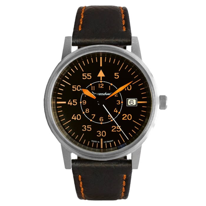 Messerschmitt 38.5mm Black and Orange Type-B Aviator Watch #ME-385OPL