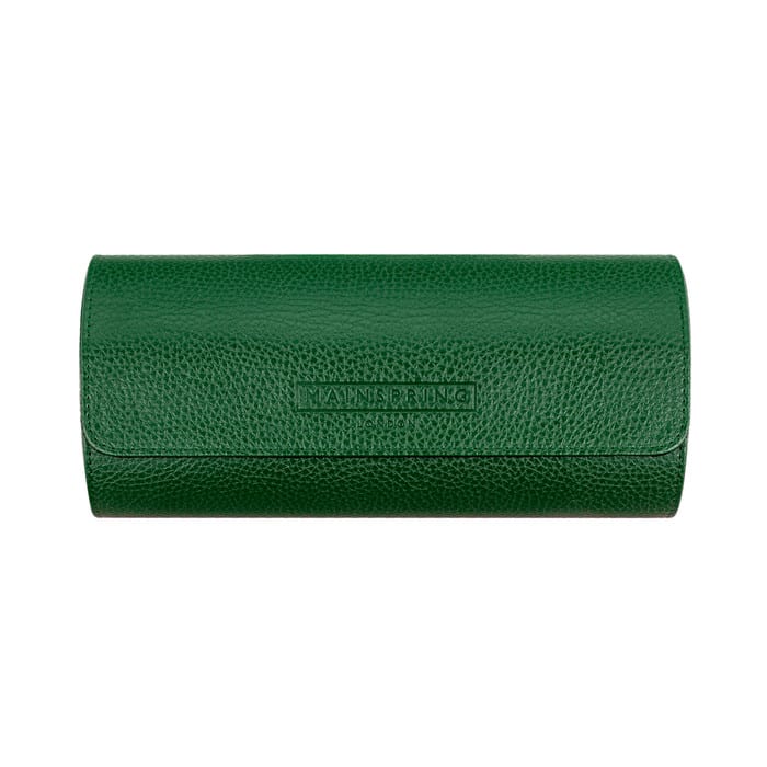 Mainspring Lorenzo 3 Slot Watch Roll in Green #MS-ALWR-01