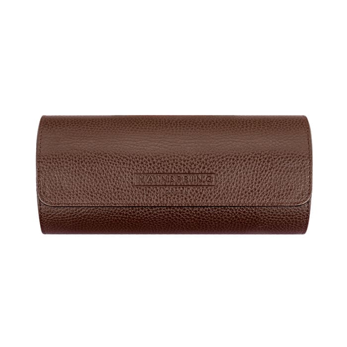 Mainspring Lorenzo 3 Slot Watch Roll in Chocolate Brown #MS-ALWR-02