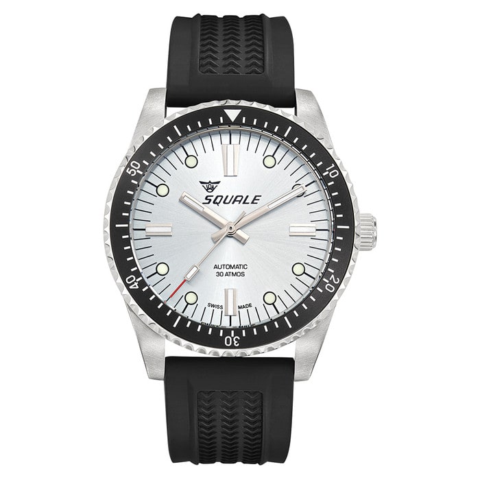 Squale Montauk 300M Swiss Automatic Diver with Frozen Silver Dial #MTK-23