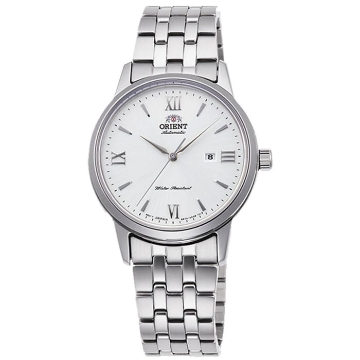 Orient 32mm Symphony Automatic Dress Watch with White Dial, Stainless Steel Bracelet #RA-NR2003S10B
